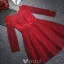 Robe De Cocktail Courte Avec Manches Longues Robe De Ceremonie En Dentelle