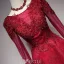 Robe De Cocktail Courte Avec Manches Longues Robe De Ceremonie En Dentelle