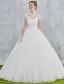 Elegant Wedding Dresses 2017 Vintage Neckline Applique Lace And Sequin White Tulle Bridal Gowns