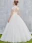 Elegant Wedding Dresses 2017 Vintage Neckline Applique Lace And Sequin White Tulle Bridal Gowns