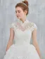 Elegant Wedding Dresses 2017 Vintage Neckline Applique Lace And Sequin White Tulle Bridal Gowns