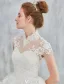 Elegant Wedding Dresses 2017 Vintage Neckline Applique Lace And Sequin White Tulle Bridal Gowns