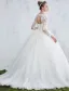 Beautiful Wedding Dresses 2017 Scoop Neck Applique Lace White Tulle Bridal Gowns