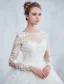 Beautiful Wedding Dresses 2017 Scoop Neck Applique Lace White Tulle Bridal Gowns