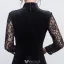 Elegant Black Evening Dress Long Lace Sleeves Fitted Suede Dress For Mother Of The Bride