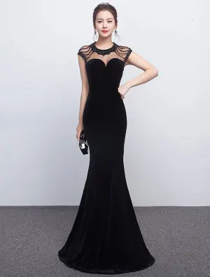 Robe De Soirée Sirène Sexy 2017 Perlé Robe Ceremonie Noire