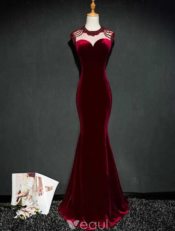 Robe De Soirée Sirène Sexy 2017 Perlé Robe Ceremonie Noire
