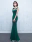 Sexig Backless Aftonklänning 2017 Grön Satin Lång Balklänning