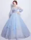 Flower Fairy Prom Dresses 2017 Scoop Neckline Applique Colorful Flowers Ruffle Sky Blue Tulle Occasion Dresses