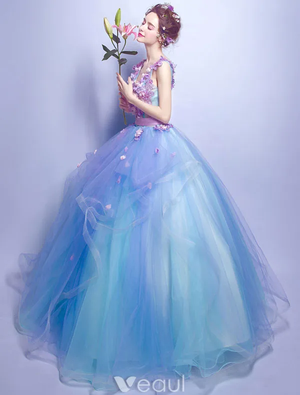 konges sløjd fairy ballerina dress Fairytale Light Blue Tiered Tulle Princess Prom Dress main image 0