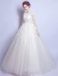 Princess A-line Wedding Dresses 2017 Scoop Neck Applique Flowers And Laces White Tulle Bridal Gowns
