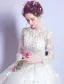 Princess A-line Wedding Dresses 2017 Scoop Neck Applique Flowers And Laces White Tulle Bridal Gowns