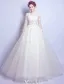 Princess A-line Wedding Dresses 2017 Scoop Neck Applique Flowers And Laces White Tulle Bridal Gowns