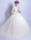 Princess A-line Wedding Dresses 2017 Scoop Neck Applique Flowers And Laces White Tulle Bridal Gowns