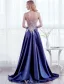 Beautiful Evening Dresses 2017 Scoop Neckline Beading Pearls Applique Lace Long Dress