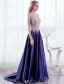 Beautiful Evening Dresses 2017 Scoop Neckline Beading Pearls Applique Lace Long Dress