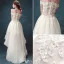 Robe De Mariée De Plage 2017 Sur L'épaule Perles Strass Applique Dentelle Robes De Mariée Asymétriques