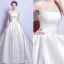 Robe De Mariée Belle 2017 Scoop Décolleté Manches Volants Blanc Satin Robes De Mariée Avec Des Poches