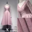 Beautiful Evening Dresses 2017 V-neck Backless Pink Tea Length Lace Dress