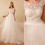 Beautiful A-line Wedding Dresses 2017 Scoop Neckline Beading And Applique Lace Flowers Bridal Gowns