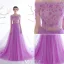 Glamorous Evening Dresses 2017 Off The Shoulder Applique Flowers Beading Rhinestones Dress With Long Sleeves Train