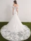 Elegante Nixe Hochzeitskleider 2017 Weg Von Der Schulter Applique Spitze Und Blumen Brautkleider