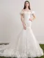 Elegante Nixe Hochzeitskleider 2017 Weg Von Der Schulter Applique Spitze Und Blumen Brautkleider