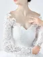 Elegant Wedding Dresses 2017 V-neck Applique Lace Ball Gown Bridal Gowns With Sleeves