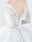 Elegant Wedding Dresses 2017 V-neck Applique Lace Ball Gown Bridal Gowns With Sleeves