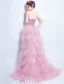 Nydelige Cocktailkjoler 2017 Kjæreste Beading Paljetter Gripende Ruffles Rosa Tyll Asymmetrisk Kjole