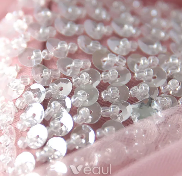 Nydelige Cocktailkjoler 2017 Kjæreste Beading Paljetter Gripende Ruffles Rosa Tyll Asymmetrisk Kjole