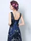 Sparkly Evening Dresses 2017 Scoop Neckline Navy Blue Tulle Long Dress