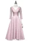 Beautiful Evening Dresses 2017 V-neck Backless Pink Tea Length Lace Dress