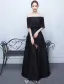 Elegant Long Evening Dress Burgundy Lace Off The Shoulder Formal Dress With Half Sleeves