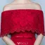 Elegant Long Evening Dress Burgundy Lace Off The Shoulder Formal Dress With Half Sleeves