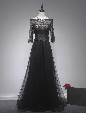 Eleganckie Sukienki Wizytowe 2017 Kwadratowy Dekolt Rzęs Czarny Ze Złotymi Cekinami Koronki Sukni