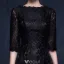 Charmante Robe De Soirée En Dentelle Noire Longue Robe De Ceremonie Avec Demi-manches