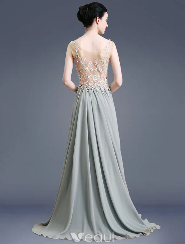 Robe De Soirée Sexy 2017 Perlée Perlée Robe De Ceremonie Sans Dos