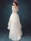 Robe De Mariée De Plage 2017 Sur L'épaule Perles Strass Applique Dentelle Robes De Mariée Asymétriques