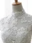 Vintage A-line Wedding Dresses 2017 High Neck Applique Lace Beading Sequins Ivory Satin Bridal Gowns