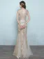 Belle Robe De Soirée Sirène 2017 Or Glitter Longue Robe Ceremonie Sans Manches