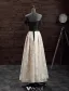 Belle Robe De Soirée 2017 Au Large De L'épaule Perles Lumière Champagne Dentelle Robe De Devant Split