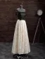 Belle Robe De Soirée 2017 Au Large De L'épaule Perles Lumière Champagne Dentelle Robe De Devant Split