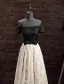 Belle Robe De Soirée 2017 Au Large De L'épaule Perles Lumière Champagne Dentelle Robe De Devant Split