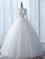 Vintage Brautkleider 2017 Hohe Hals Applikationen Knöpfe Weißen Glitzer Tüll Brautkleider