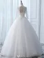 Vintage Brautkleider 2017 Hohe Hals Applikationen Knöpfe Weißen Glitzer Tüll Brautkleider