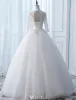 Vintage Wedding Dresses 2017 High Neck Applique Buttons White Glitter Tulle Bridal Gowns