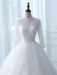 Vintage Brautkleider 2017 Hohe Hals Applikationen Knöpfe Weißen Glitzer Tüll Brautkleider