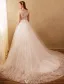 Beautiful A-line Wedding Dresses 2017 Scoop Neckline Beading And Applique Lace Flowers Bridal Gowns