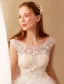 Beautiful A-line Wedding Dresses 2017 Scoop Neckline Beading And Applique Lace Flowers Bridal Gowns